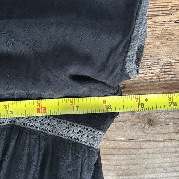 L *Space Black Gray Embroidered Swing Tunic Cover Up - S - Picture 5 of 6